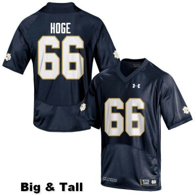 Notre Dame Fighting Irish Men's Tristen Hoge #66 Navy Blue Under Armour Authentic Stitched Big & Tall College NCAA Football Jersey FHS6099SU